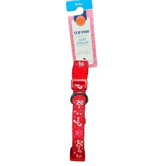 Top Paw Valentine's Day Love Bug Red Dog Collar Size‎ Small Adjustable D Ring - Picture 3 of 4